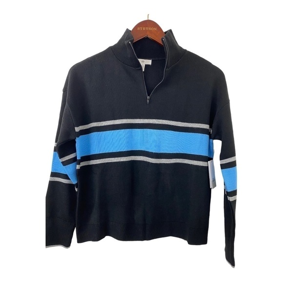 𝅺bp NWT Blue and Black pull over quarter zip small - Picture 1 of 6